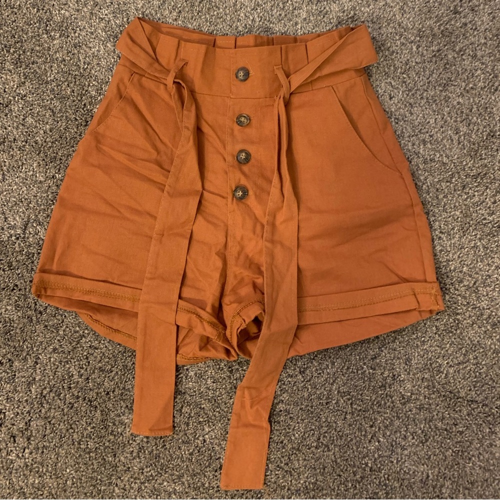 Rusty orange high waisted shorts